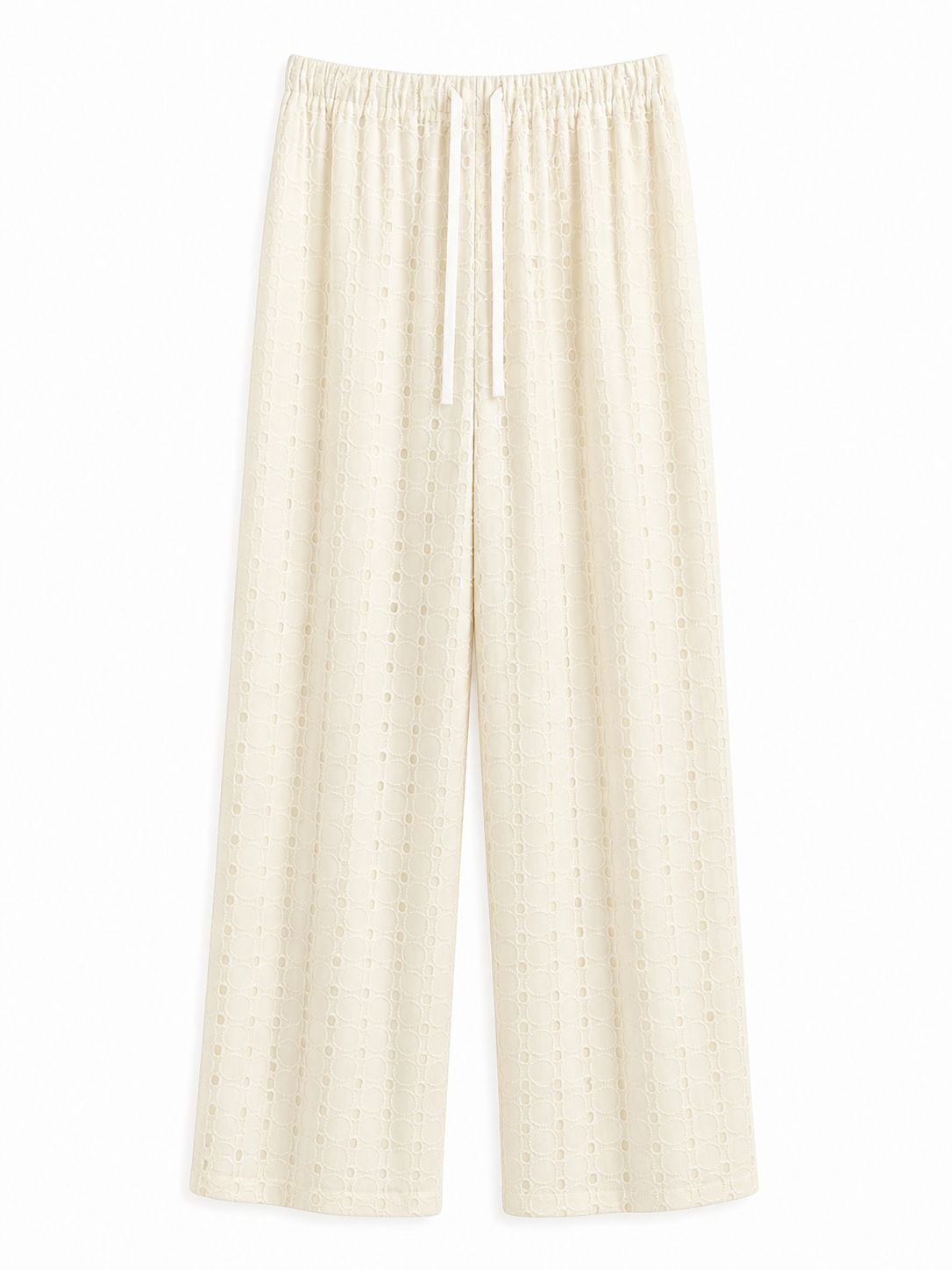 Pantalón perforado beige