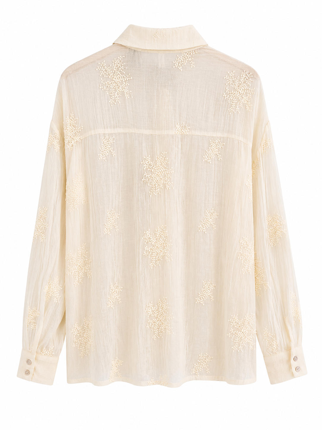 Camisa beige bordados