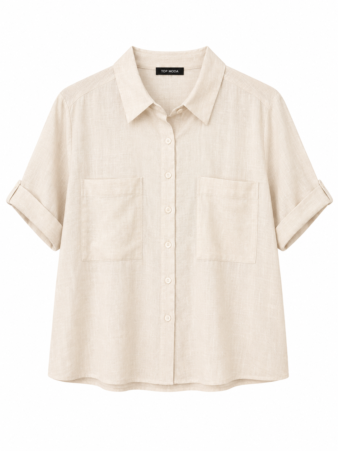 Camisa de lino beige