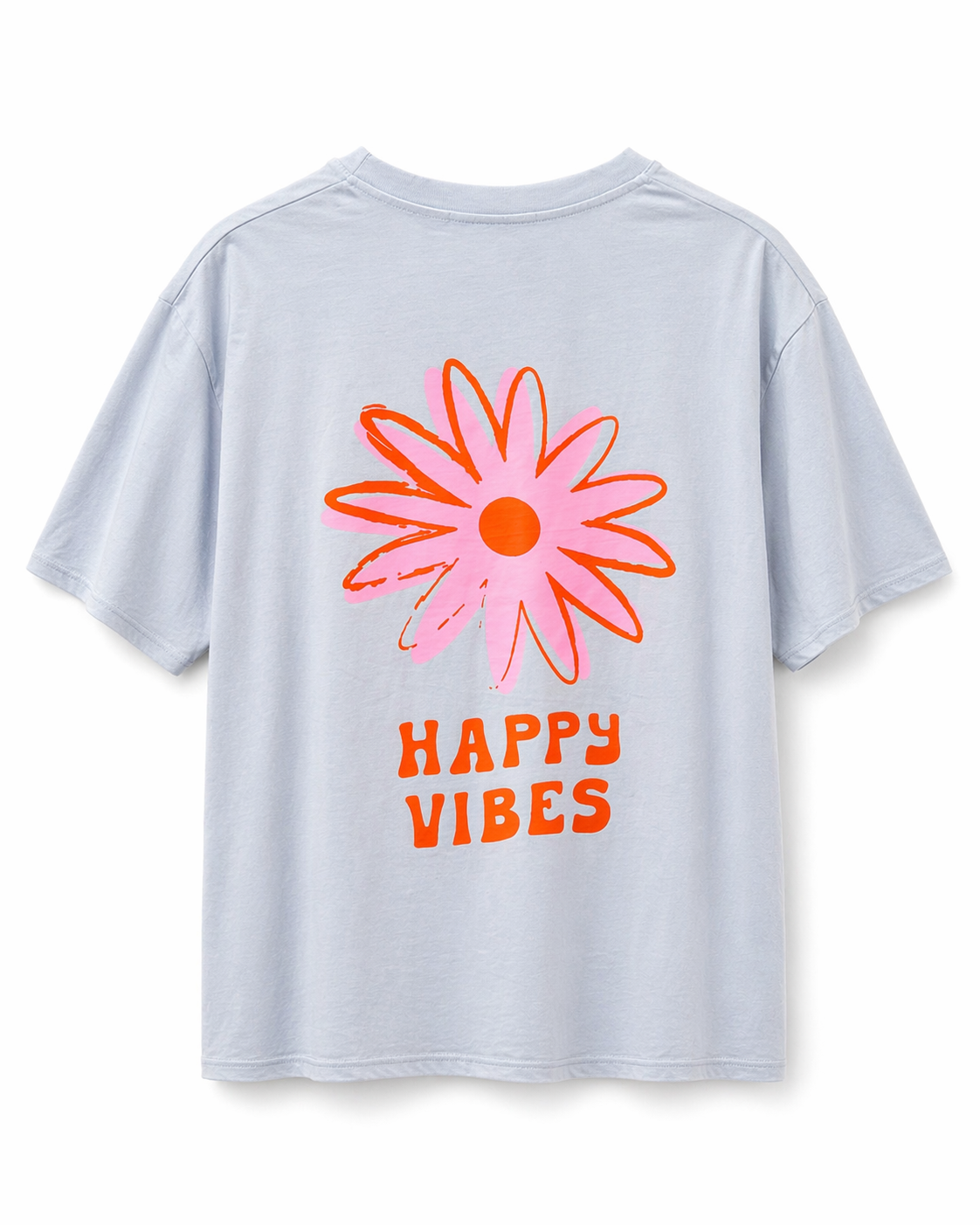 Camiseta flor celeste