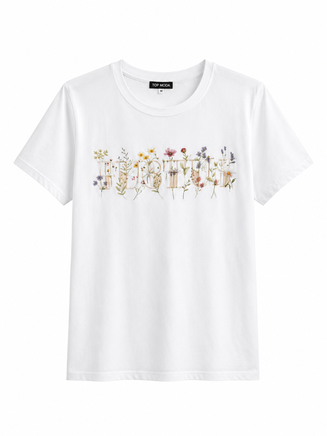 Camiseta básica blanca letras