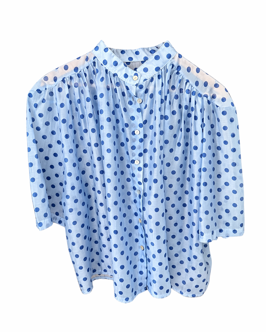 Camisa de lunares azul