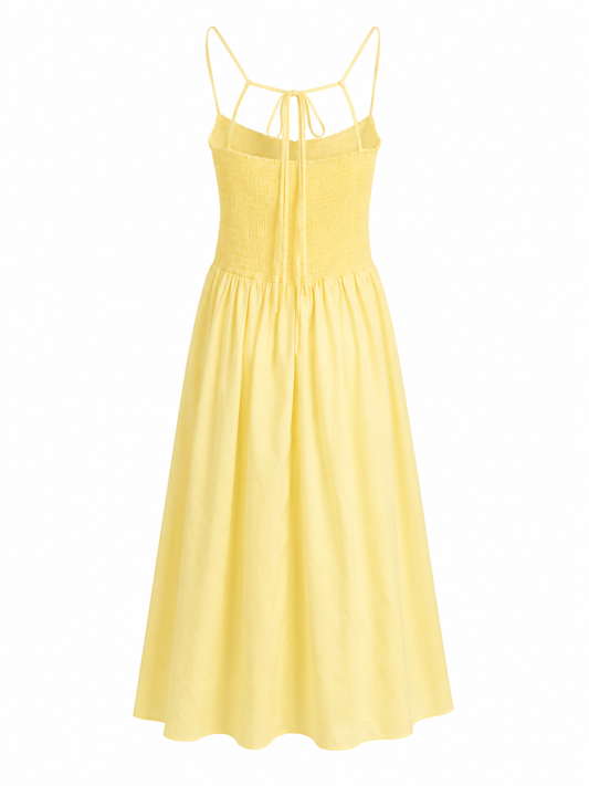 Vestido nido de abeja amarillo