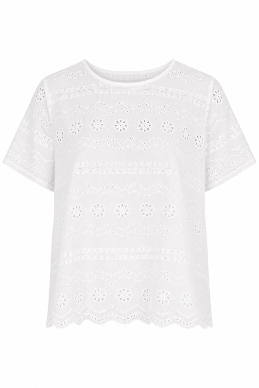 Camiseta perforada blanca