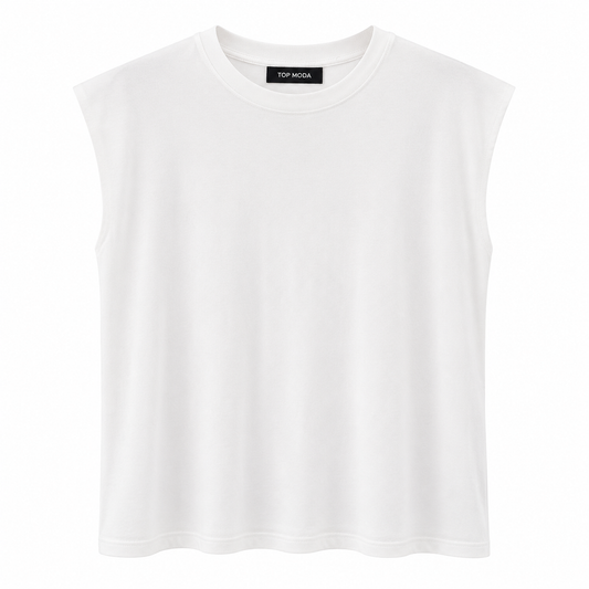Camiseta blanca hombreras