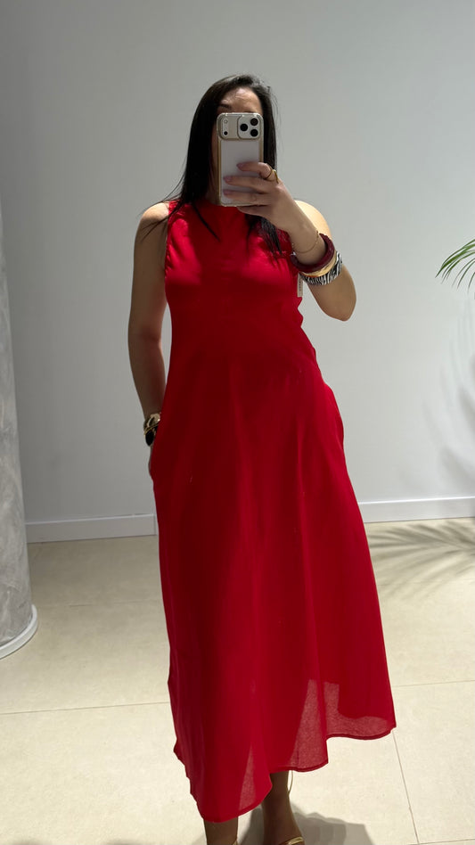 Vestido rojo midi