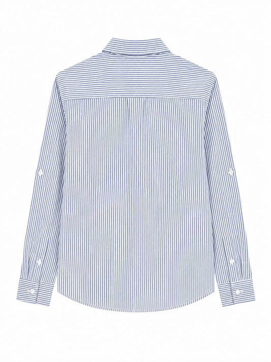 Camisa azul de rayas