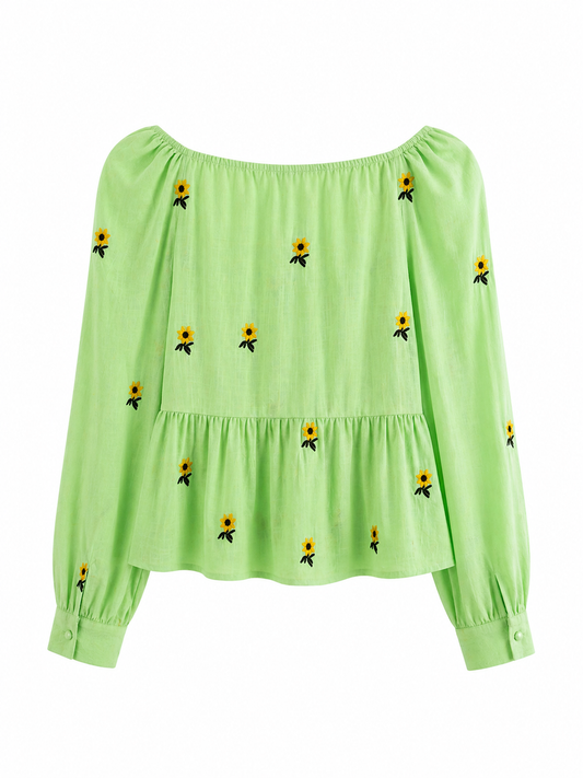 Camisa margaritas verde