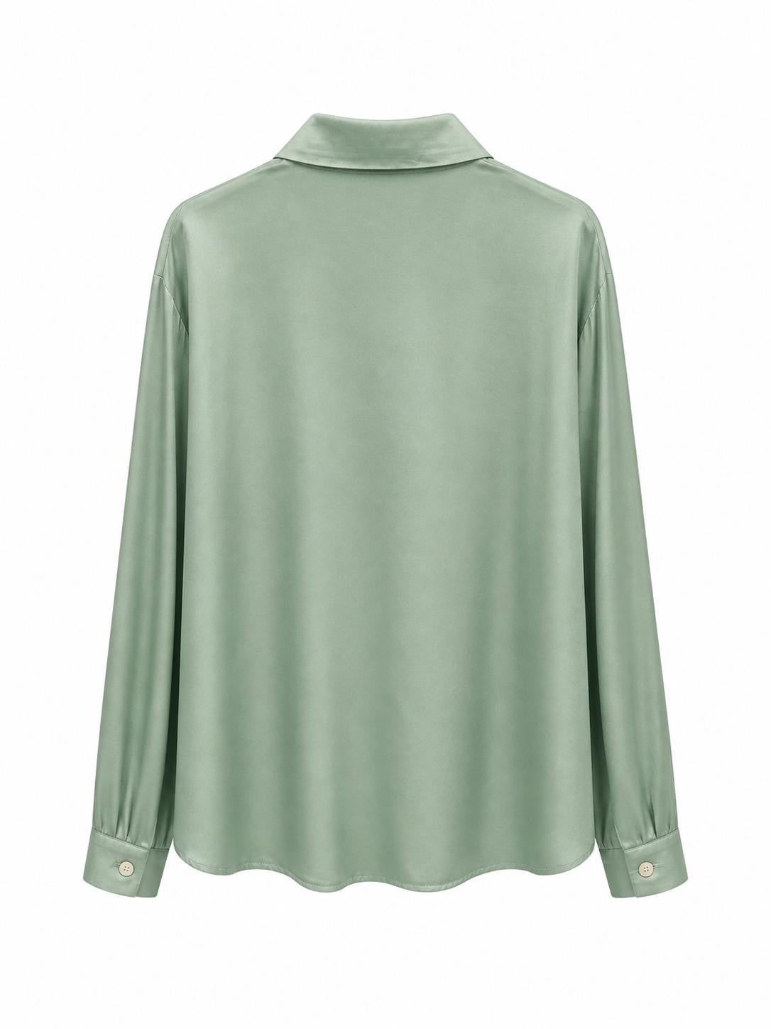 Camisa verde satinada
