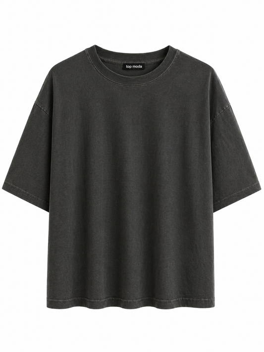 Camiseta negra efecto lavado