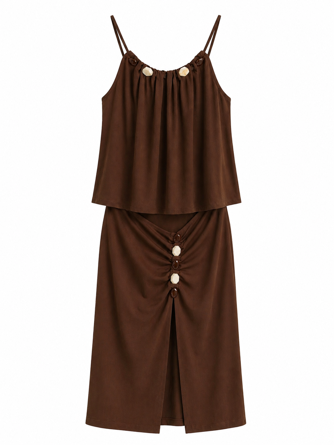 Conjunto lino marrón