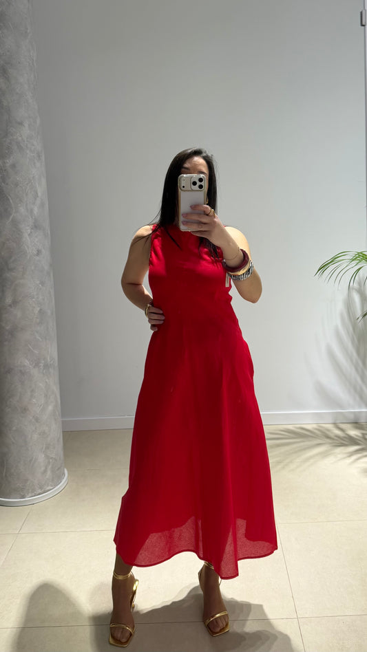 Vestido rojo midi