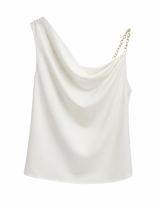 Top blanco manga cadena