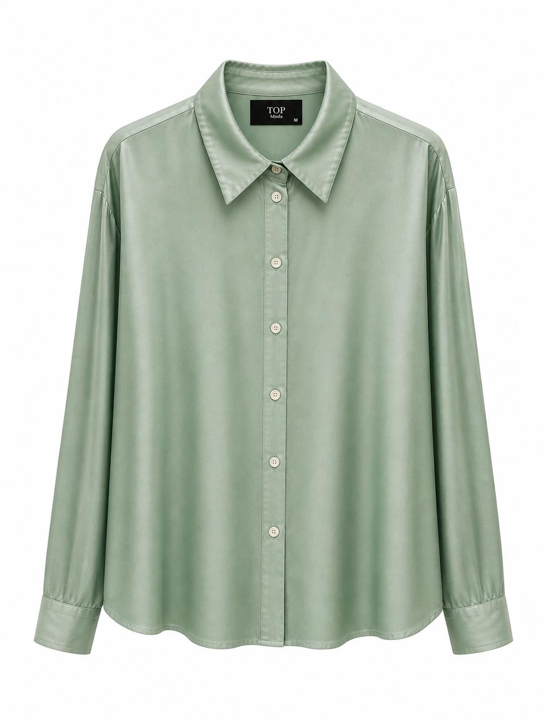 Camisa verde satinada
