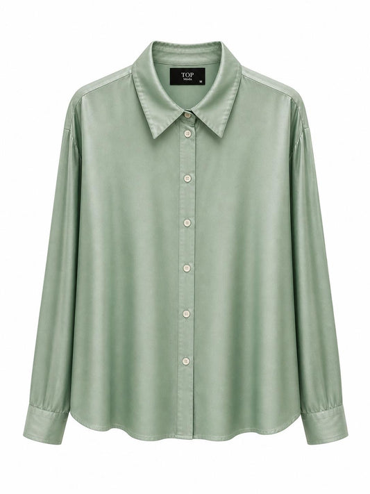 Camisa verde satinada