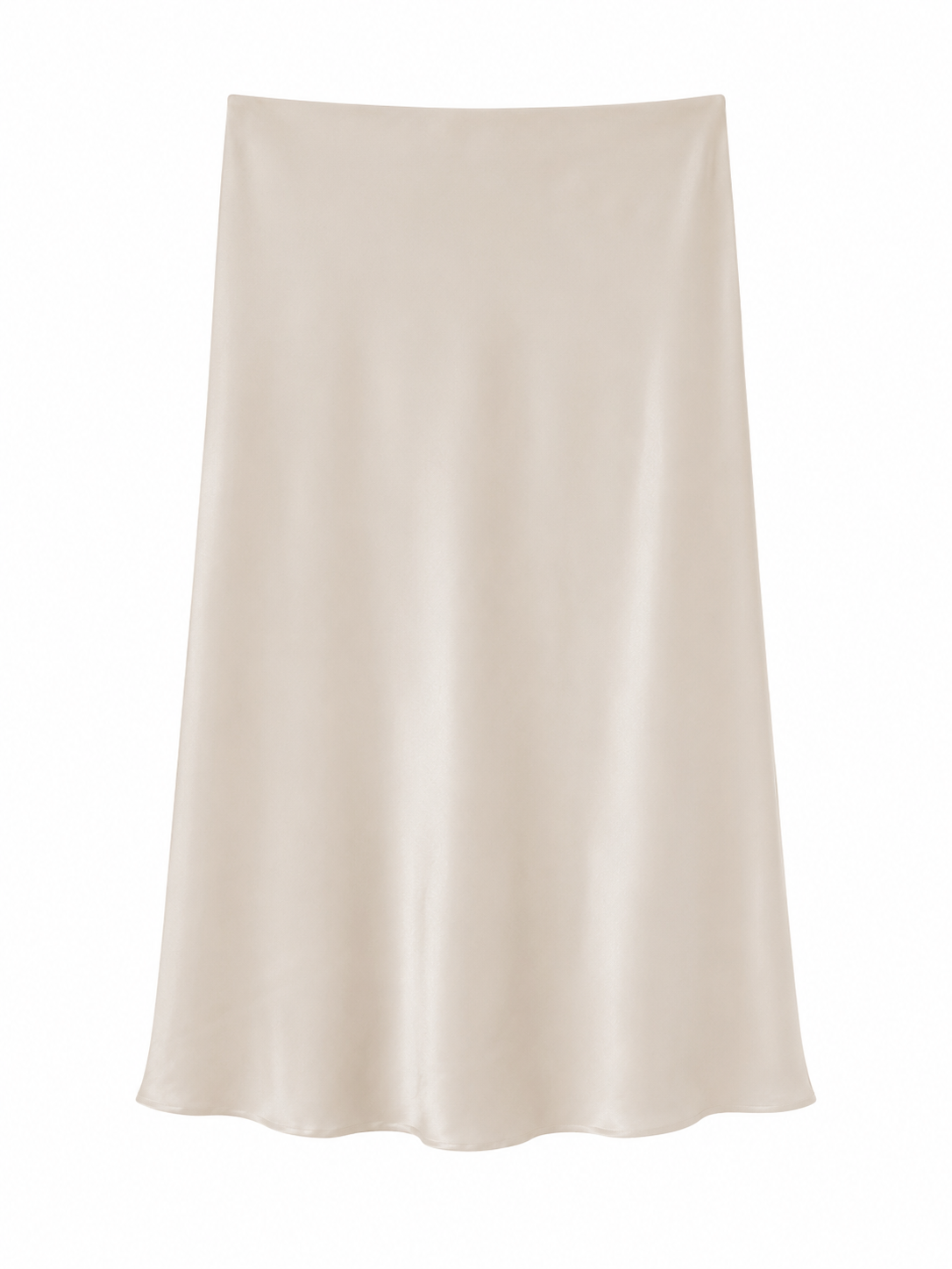 Falda satinada beige