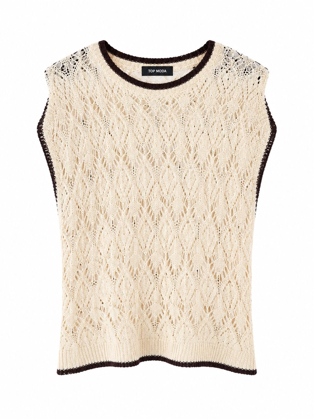 Chaleco crochet beige