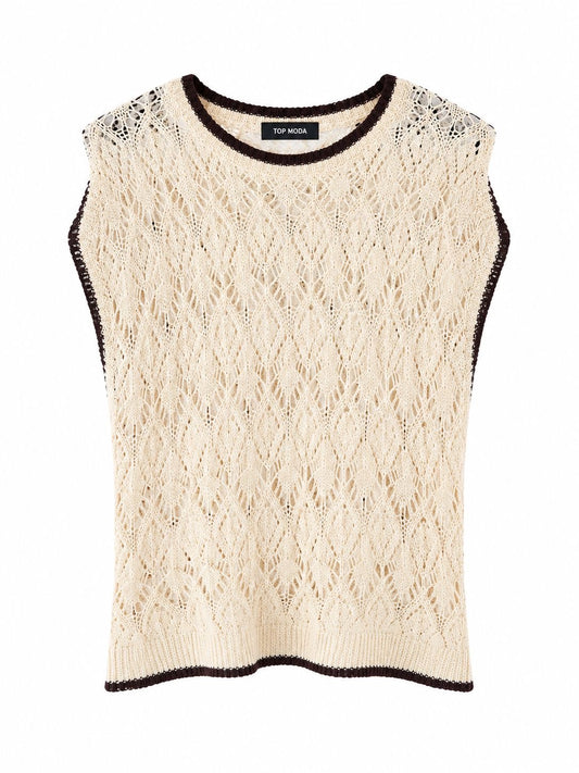 Chaleco crochet beige
