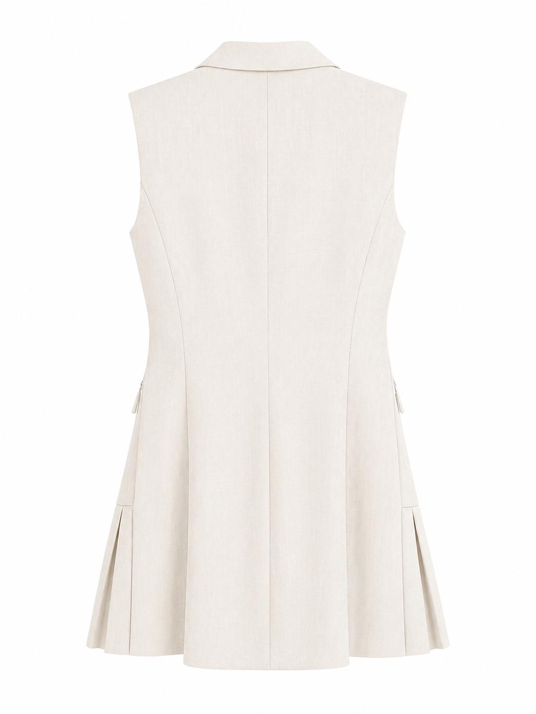 Vestido corto tablas beige
