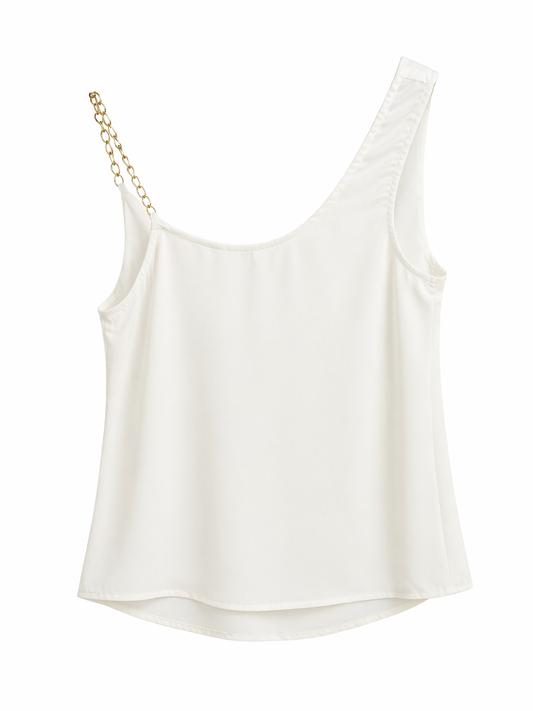 Top blanco manga cadena