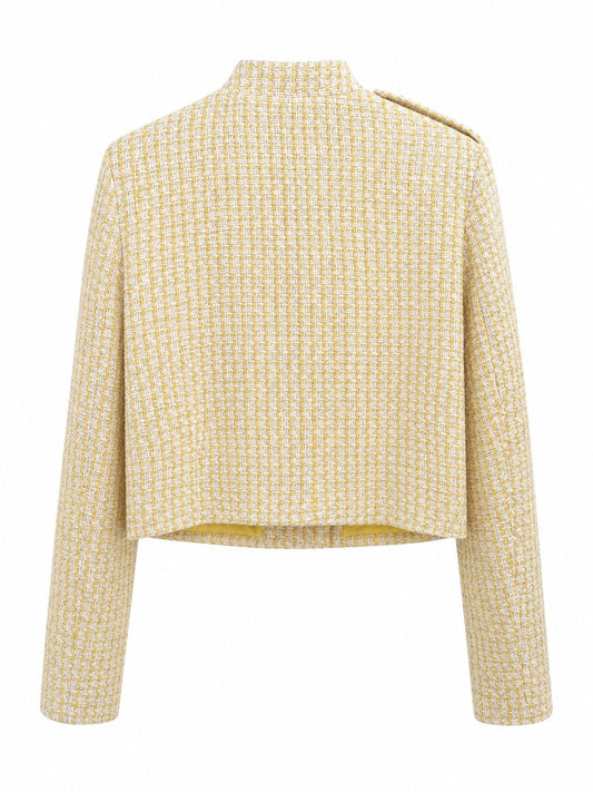 Chaqueta tipo Chanel amarilla