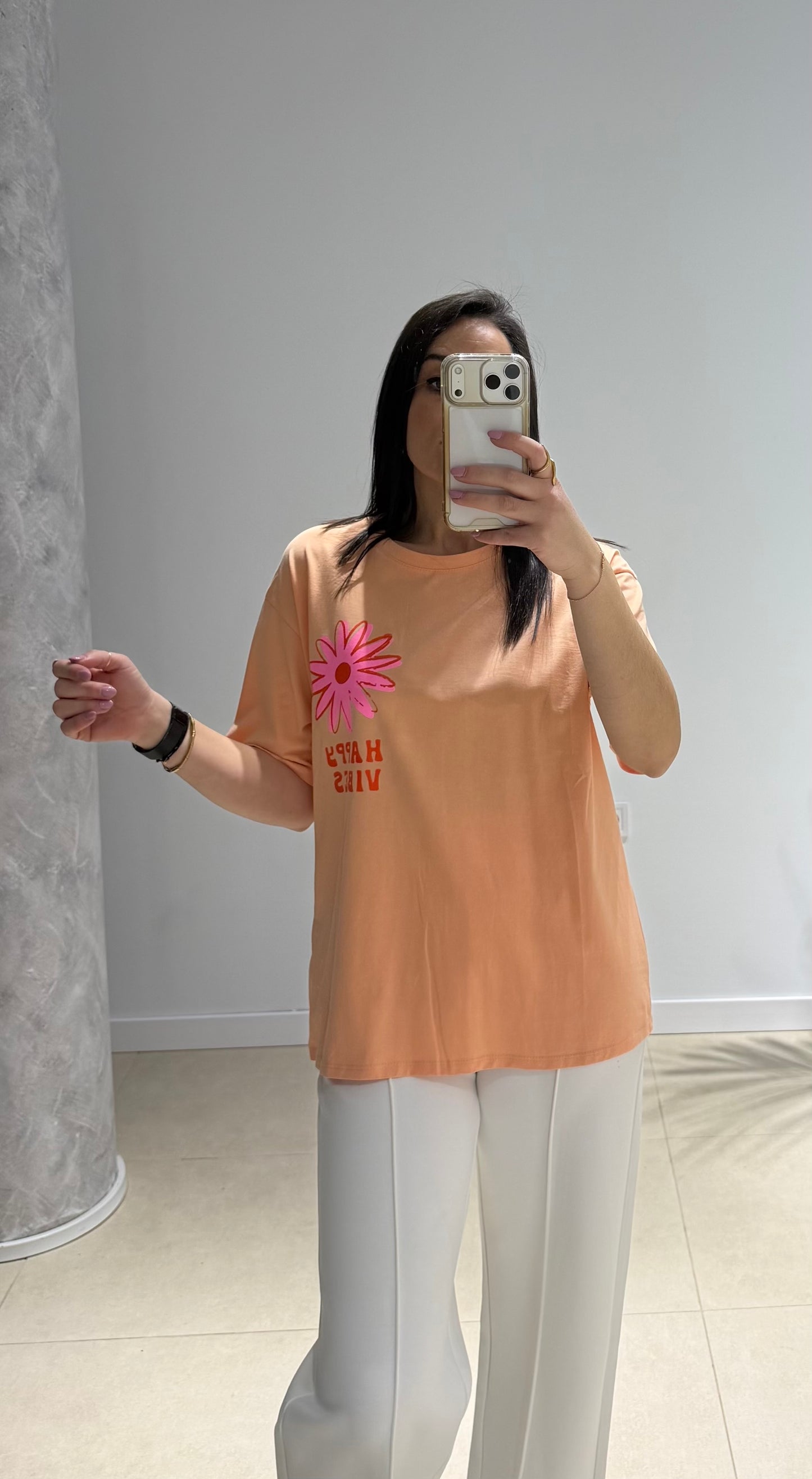 Camiseta flor coral