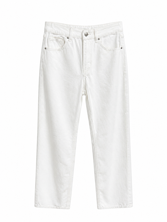 Pantalón vaquero recto blanco