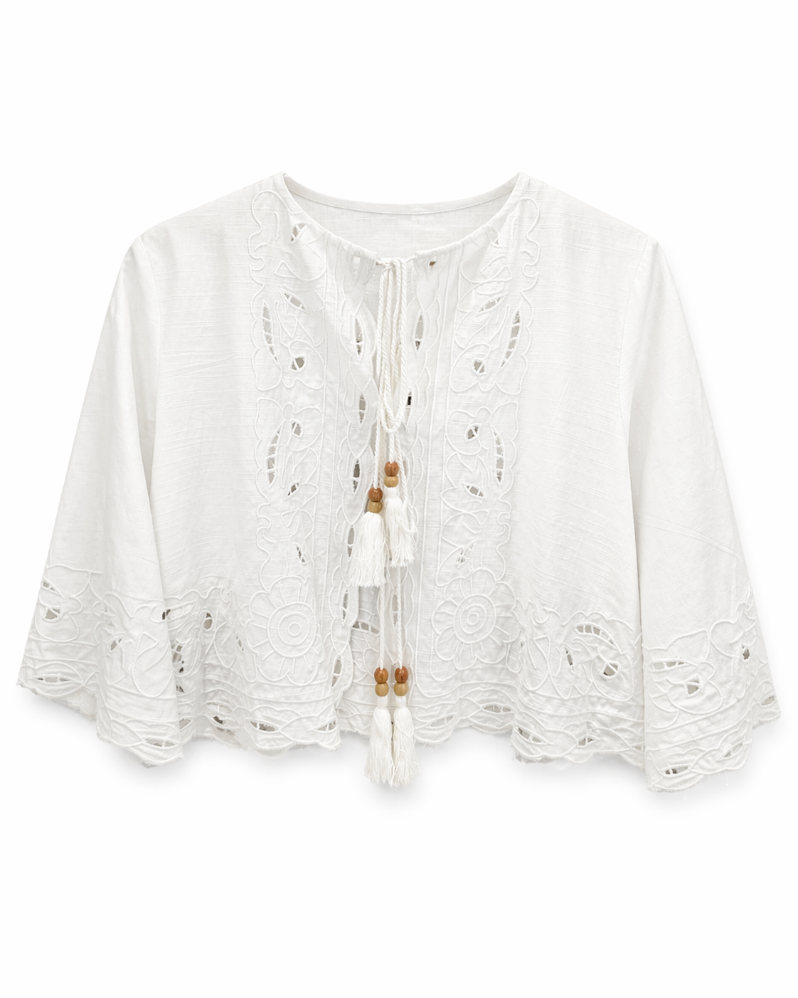 Camisa blanca borlones