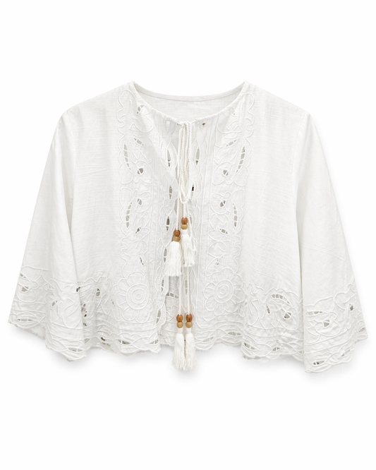 Camisa blanca borlones