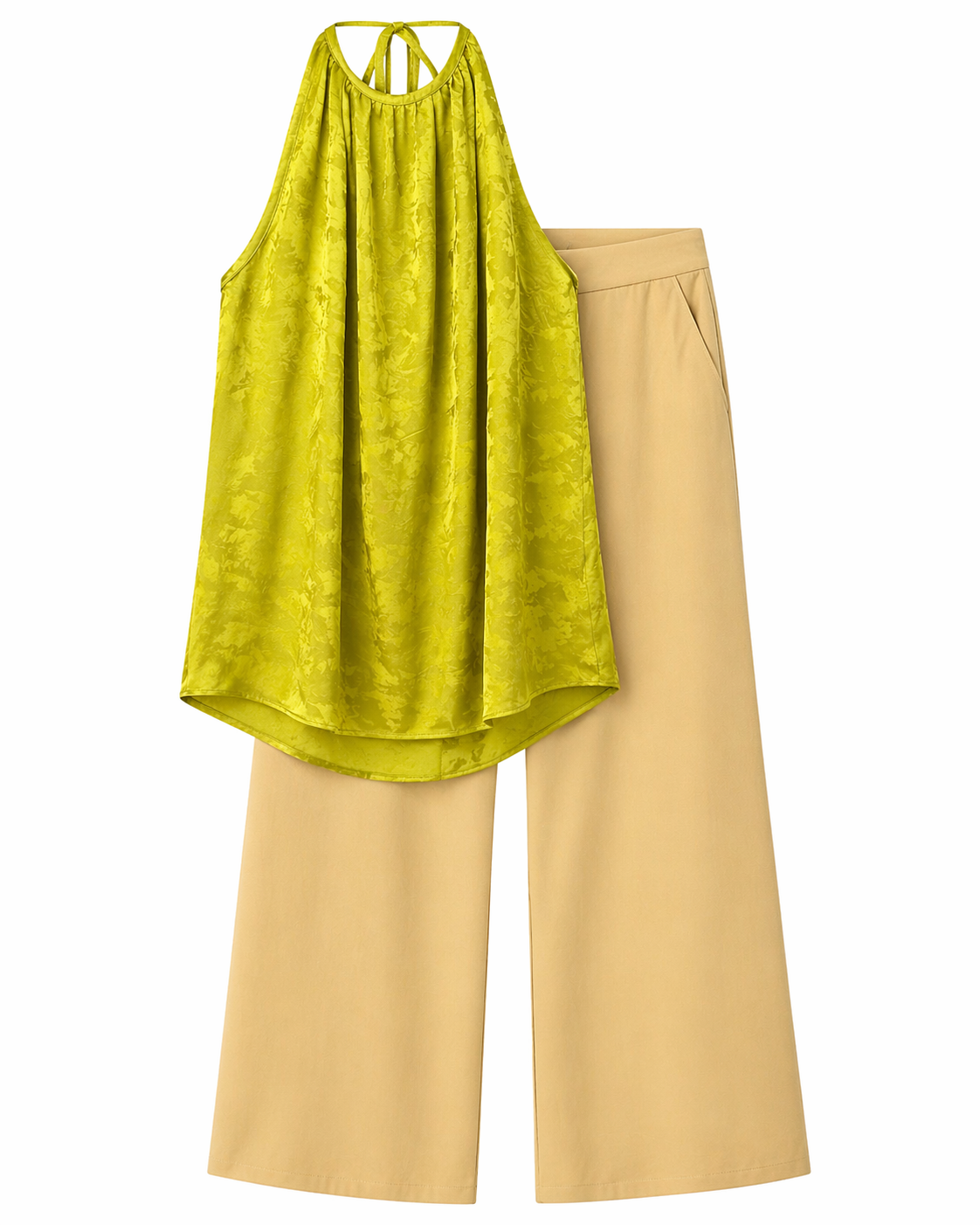 Top verde estampado