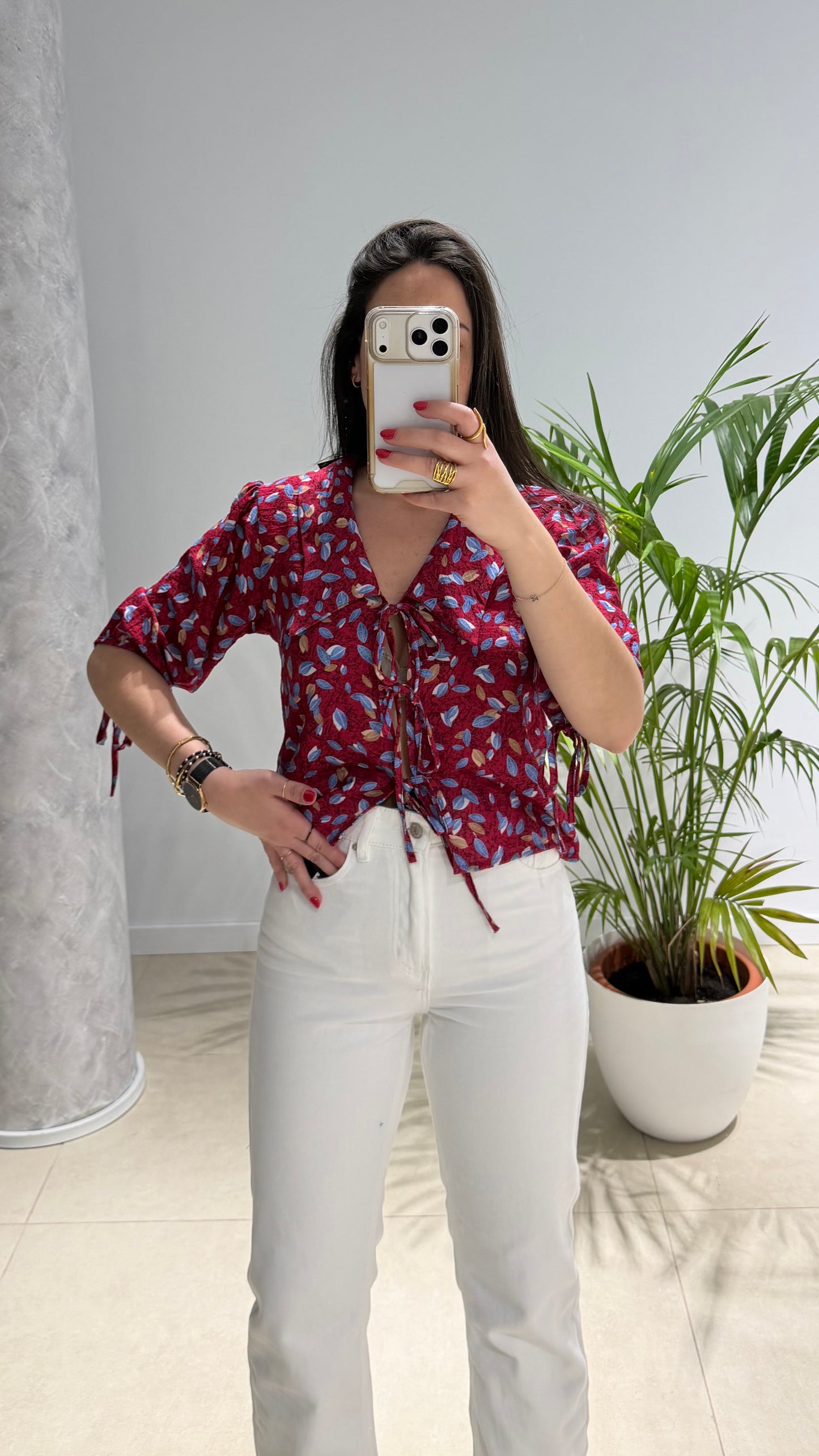 Pantalón vaquero recto blanco