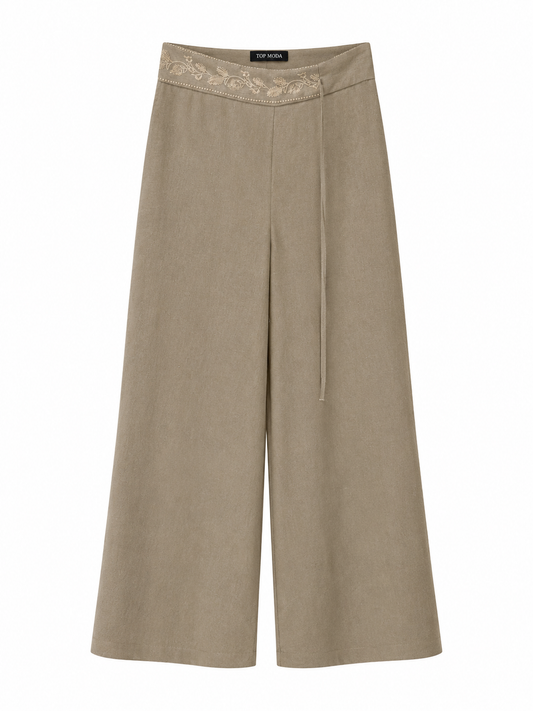Pantalón de lino camel