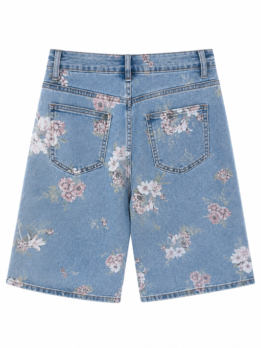 Bermuda floral vaquera
