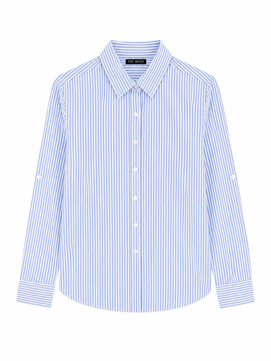 Camisa de rayas celeste