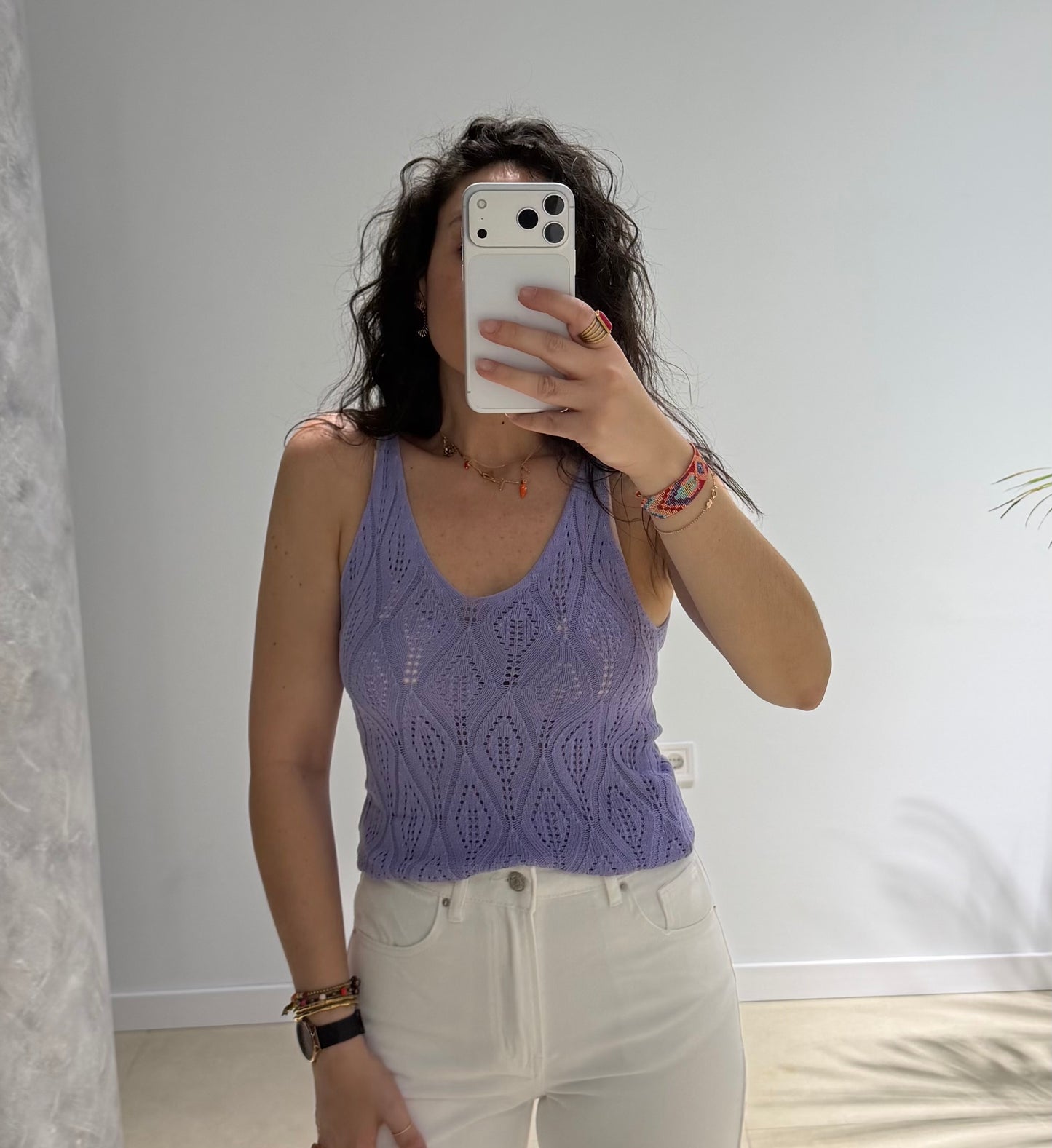 Top lila crochet