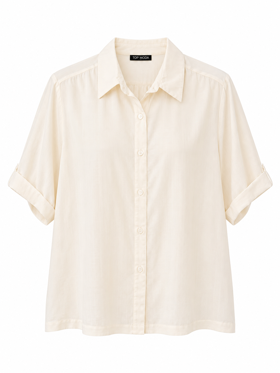 Camisa beige mangas cortas
