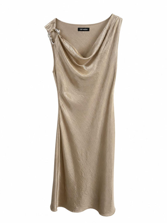 Vestido satinado dorado