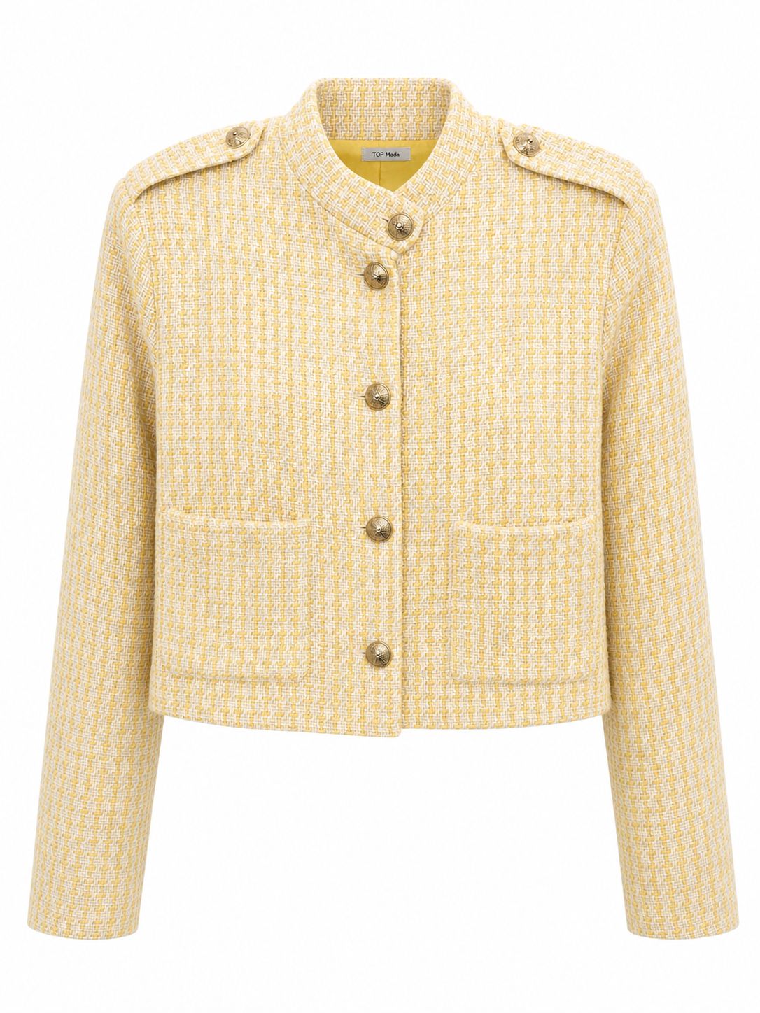 Chaqueta tipo Chanel amarilla