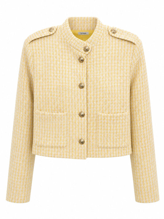 Chaqueta tipo Chanel amarilla
