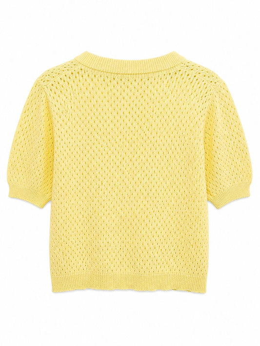 Chaleco amarillo hilo cuello
