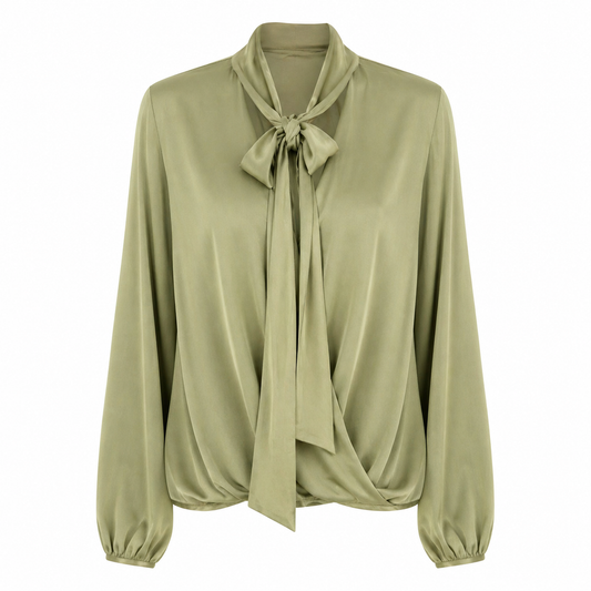 Camisa satinada verde