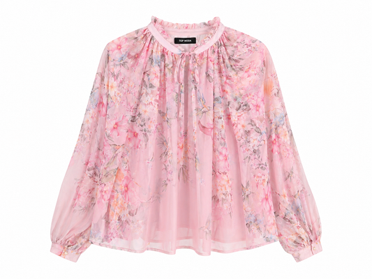 Camisa rosa estampado