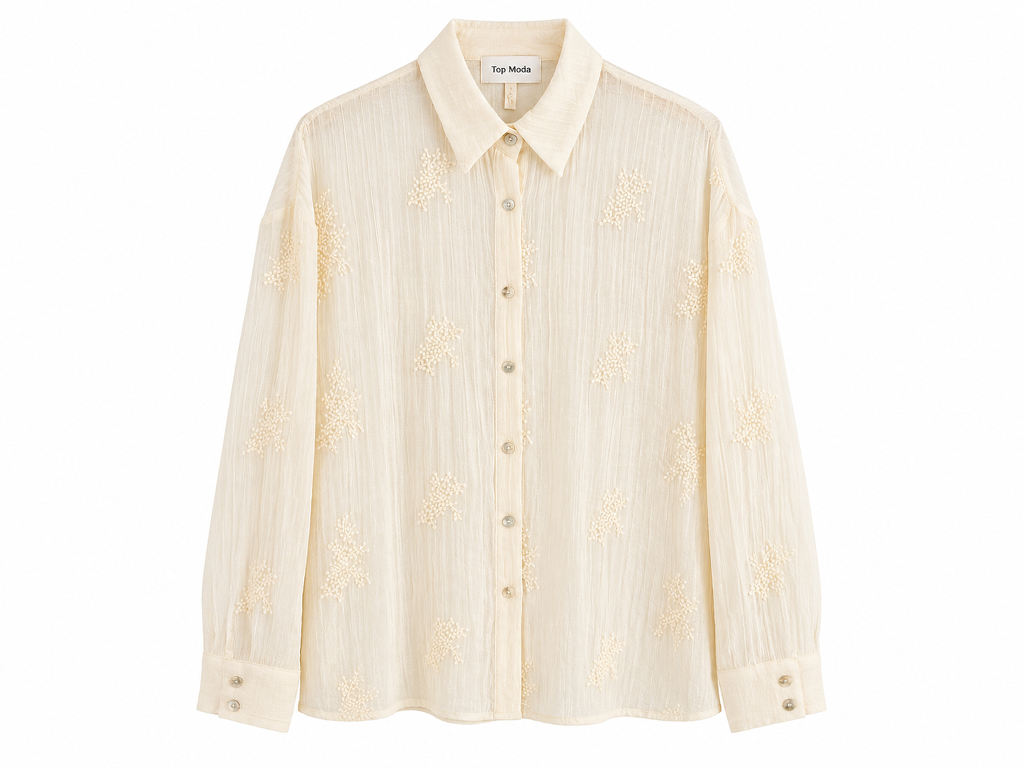 Camisa beige bordados