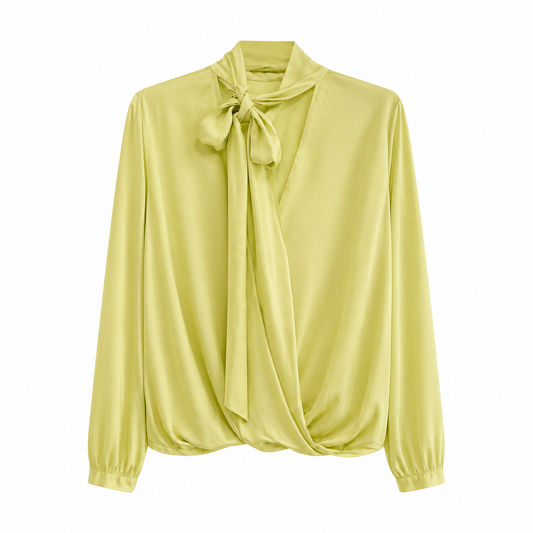 Camisa verde lima lazada satinada