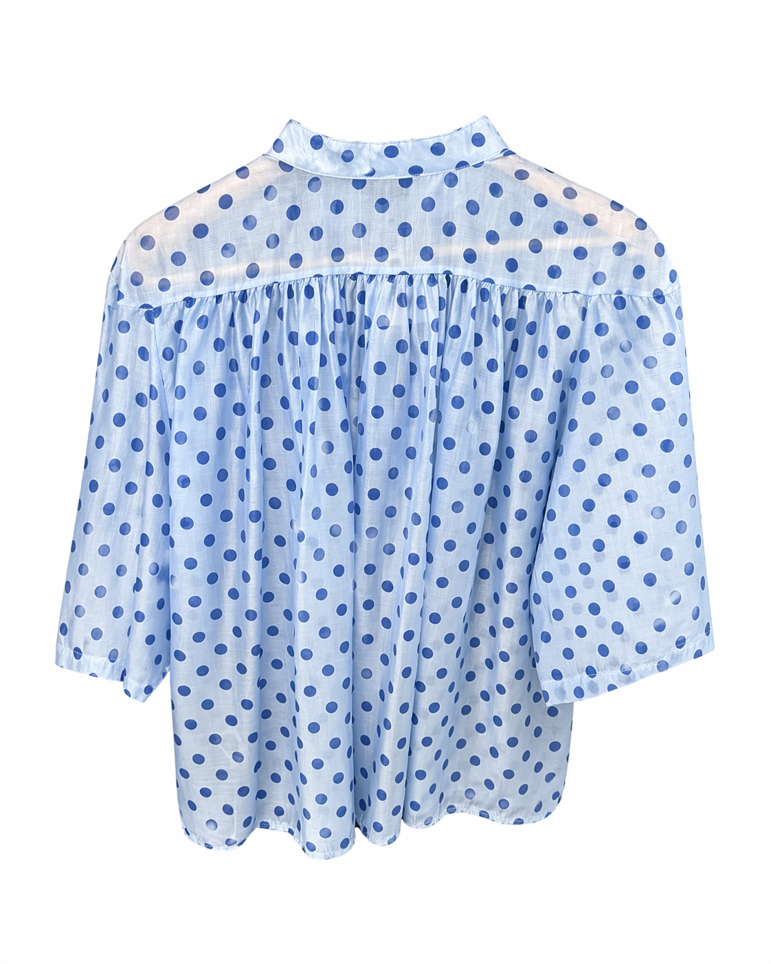 Camisa de lunares azul