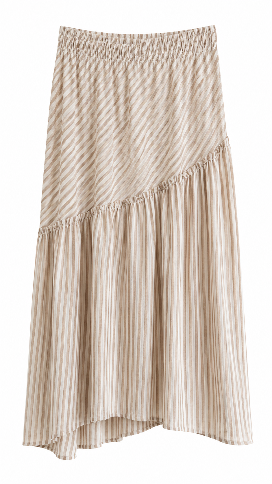 Falda de rayas beige y blanca