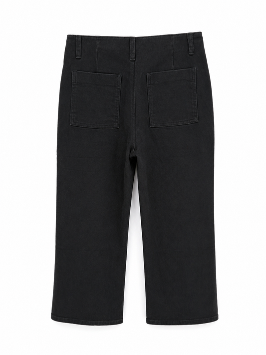Pantalón gris botones tiro alto