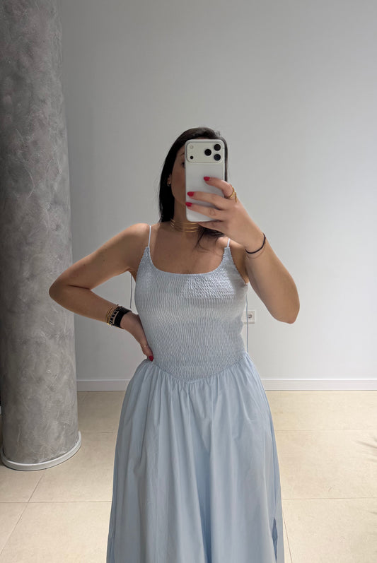 Vestido nido de abeja celeste
