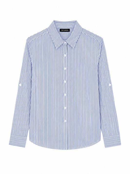 Camisa azul de rayas