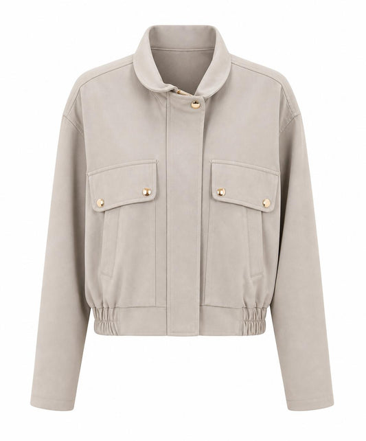 Chaqueta bomber beige